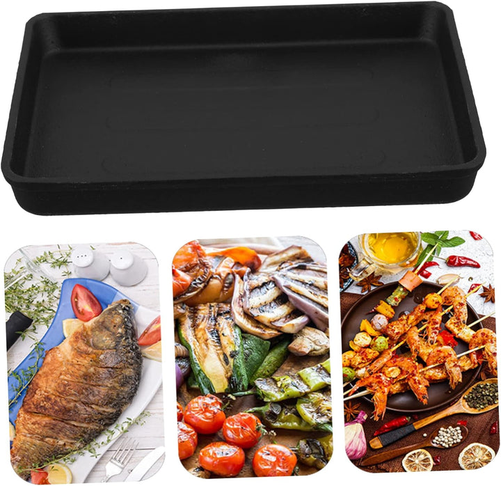 Vielseitige Rechteckige Gusseisen Grillplatte Für Outdoor Grillen - Ideal Für Steak Gemüse Und Meere