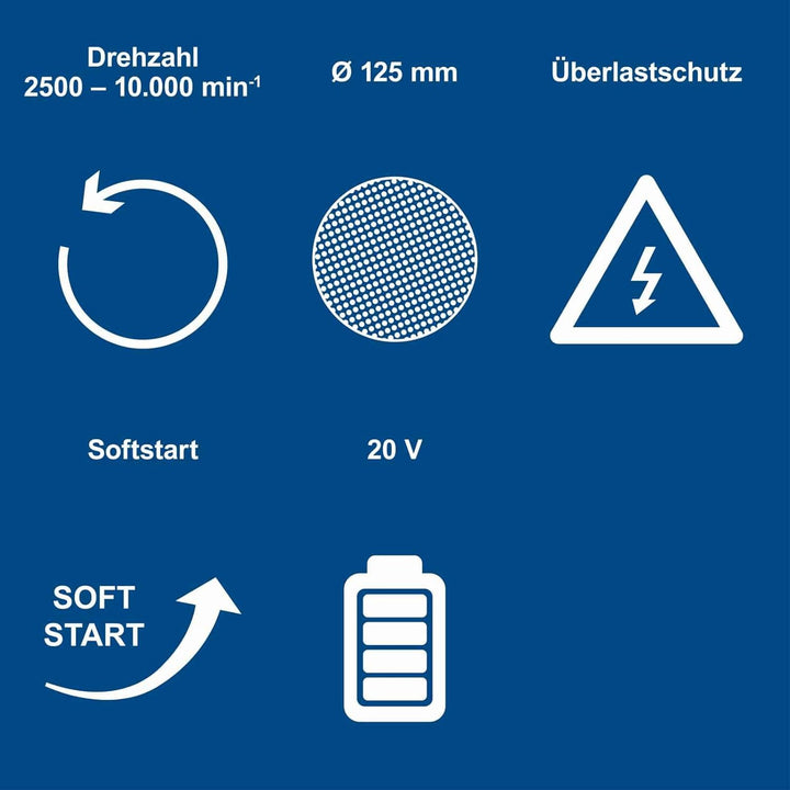 Scheppach Akku Winkelschleifer C-ATB15/1-X mit Koffer & 15 Schleifscheiben | Scheiben-Ø 125 mm | Dre