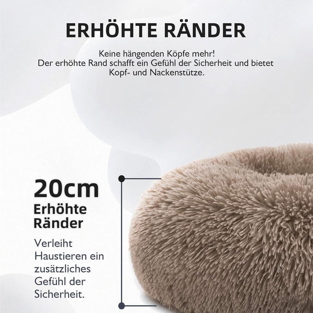 JRUI Hundebett für Mittelgrosse Hunde, Waschbar Katzenbett Hundekissen, Rund Plüsch Hundesofa Hundek