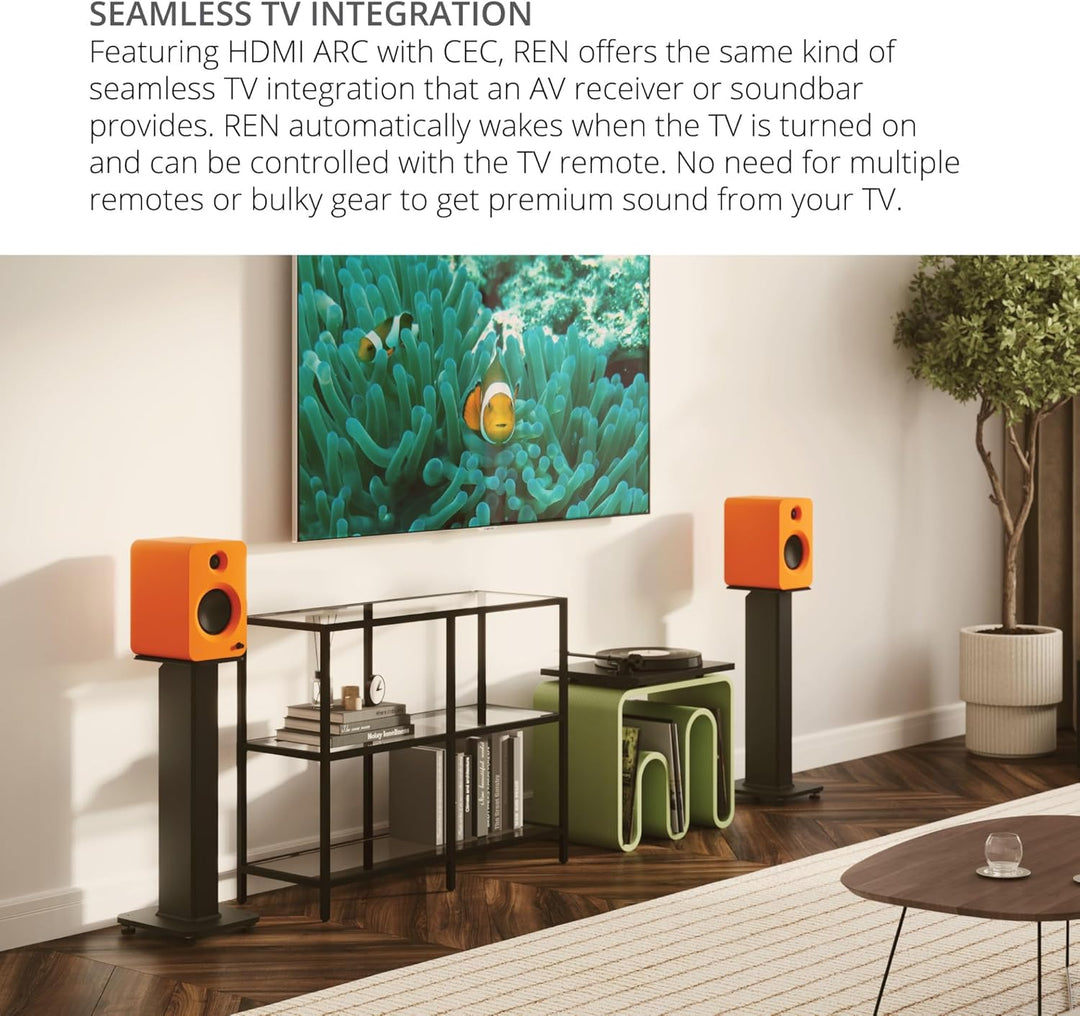Kanto Ren 200W Powered Speaker System with HDMI ARC Input for TV & Home Theater | USB-C and Bluetoot