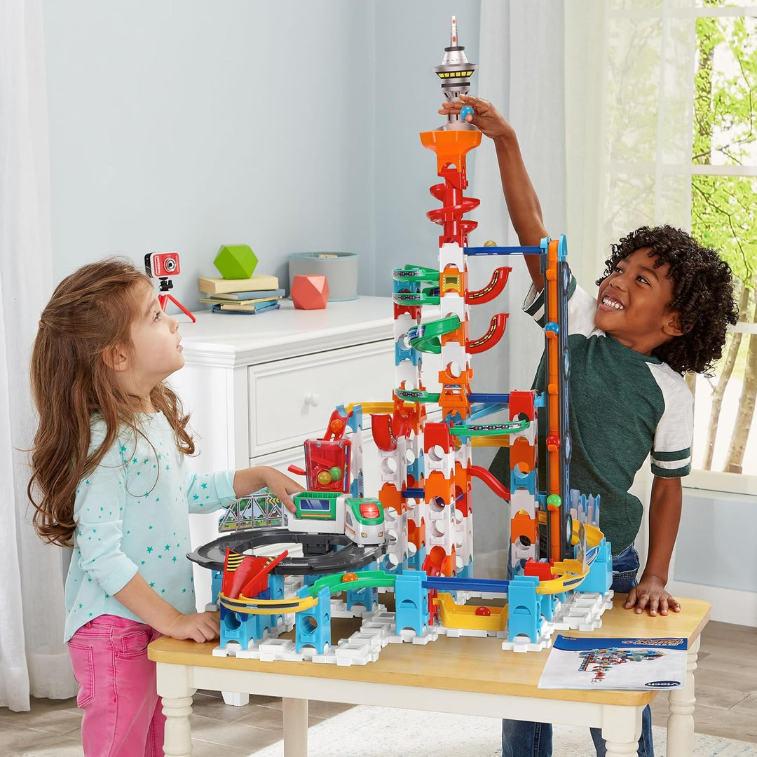 VTech Marble Rush – Super Sky Tower Set XL300 E – Interaktives Kugelbahn-Set – Für Kinder von 4-12 J