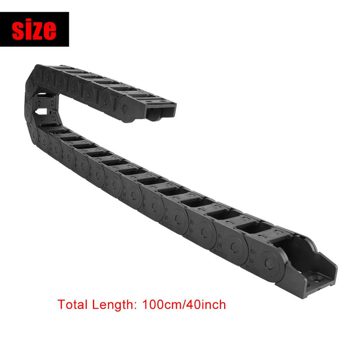 Drag Chain Kabelträger, 100 cm 25 x 38 mm Flexibler schwarzer Nylon-Kabelträger Drag Chain Bridge-Ty