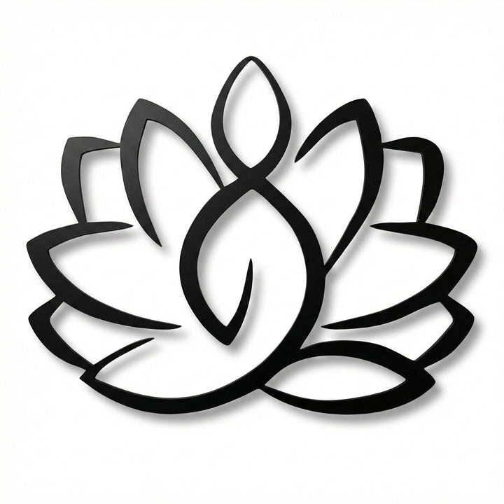 Metall-Wand-Dekor, Lotus-Blumen-Kunst, Home Decor Yoga-Schild, böhmische Kunstwerke (45 x 37 cm), 45