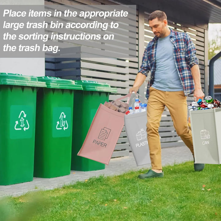 Mülltrennsystem 3fach für Papier Kunststoff und Leergut Abstellraum Ordnungssystem Recycling Mülltre