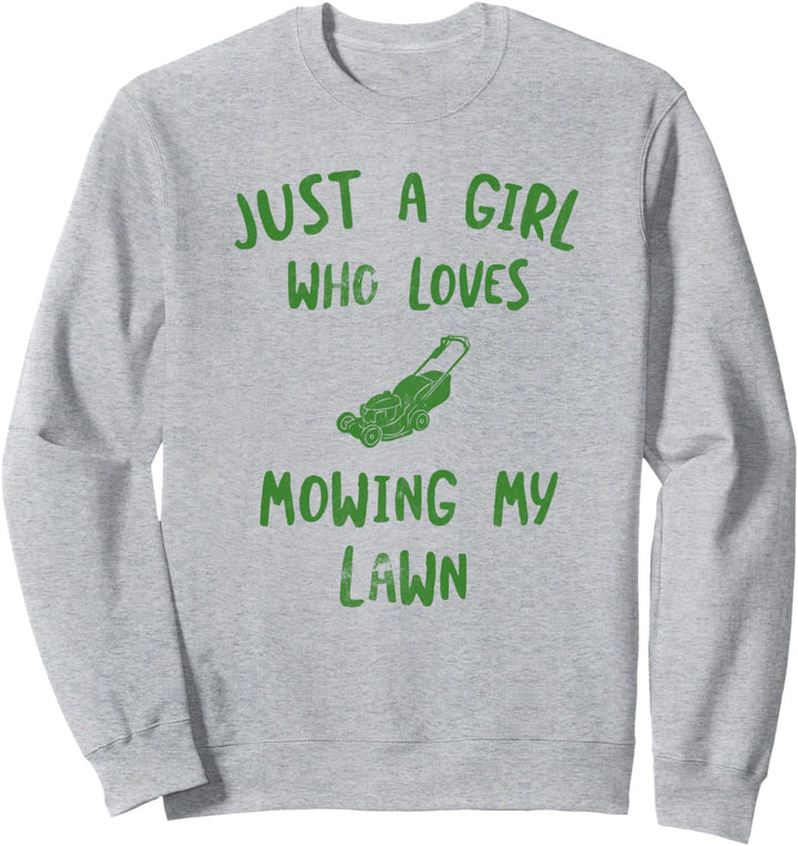 Lustiger Rasenmäher Rasentraktor Nur ein Mädchen, das Garten Sweatshirt