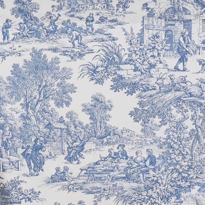 Ellis Curtain Victoria Park Toile Raffgardine für Fenster, Blau H61 x B152.4 cm (1er Pack) Blau, H61