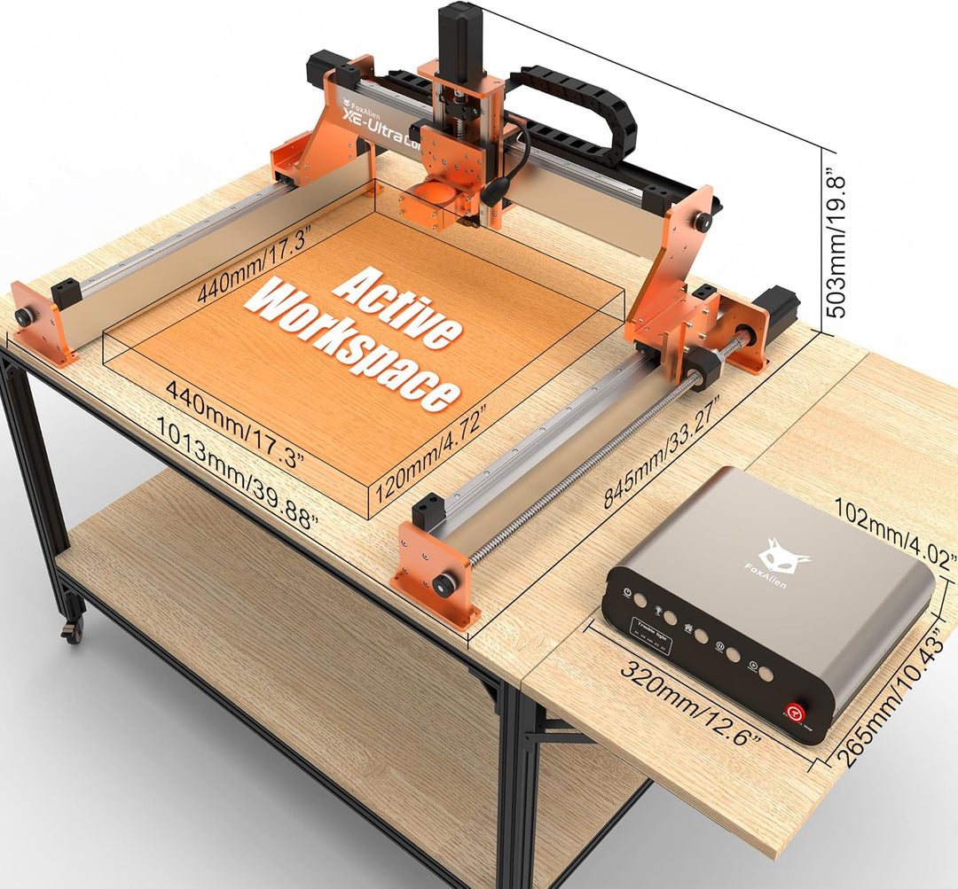 FoxAlien XE-Ultra Core Desktop CNC-Fräsmaschine, 17x17in aktiver Bereich mit NEMA 23 Schrittmotor mi