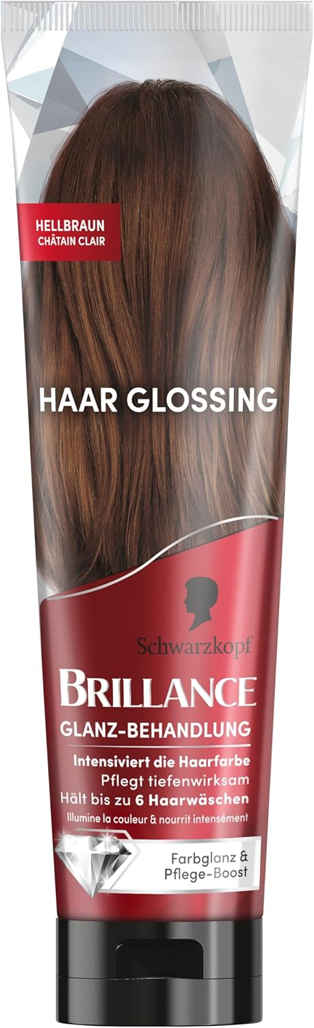 Brillance Glanz-Behandlung, Haar Glossing Hellbraun (3x 150 ml), pflegt und intensiviert die Haarfar