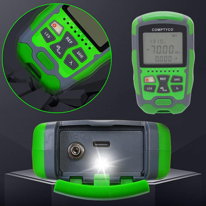 LWL-Leistungsmesser, -70~+10 DBm LWL-Lichtmesser, Tragbarer 4-in-1-LWL-Kabeltester mit Rotlichtquell