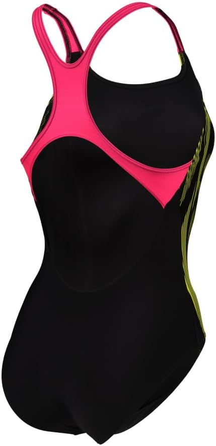 ARENA Damen Women's Swim Pro Back Graphic One Piece Swimsuit (1er Pack) 34 Black-freak Rose, 34 Blac