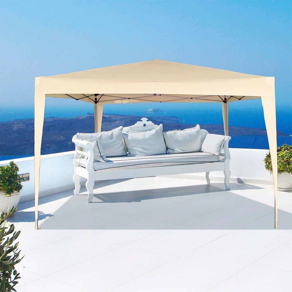 AKTIVE 62188 Faltpavillon 300 x 300 x 240 cm, Polyester, cremefarben