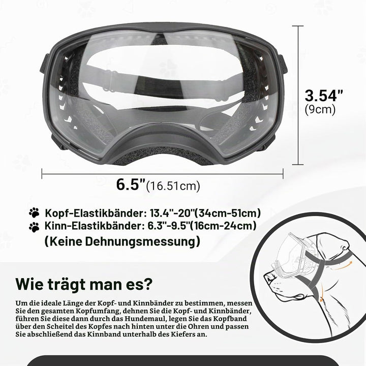 PETLESO Hundebrille Winddichte Hunde Sonnenbrille Hund Schutzbrille mit Verstellbare Band Geeignet f