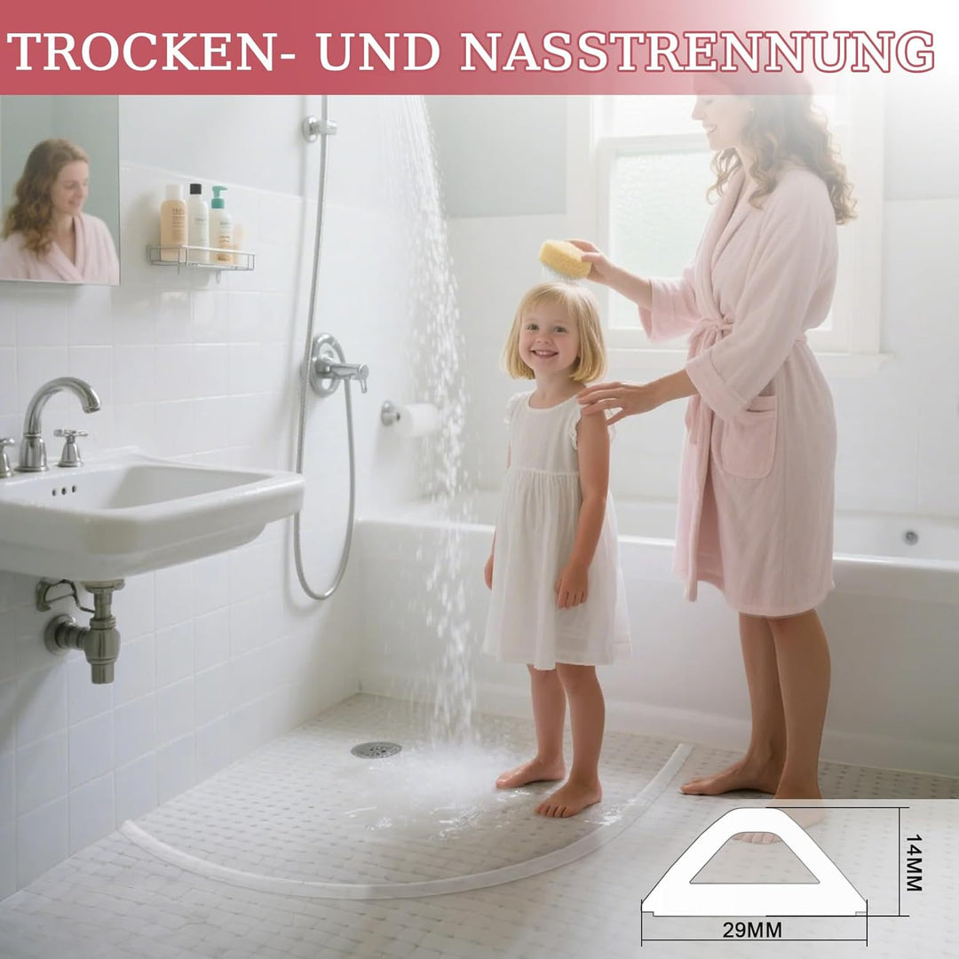 100cm Schwallschutzleiste Dusche Selbstklebend Transparent - Silikon Wasserstopper Dusche Boden, Nas