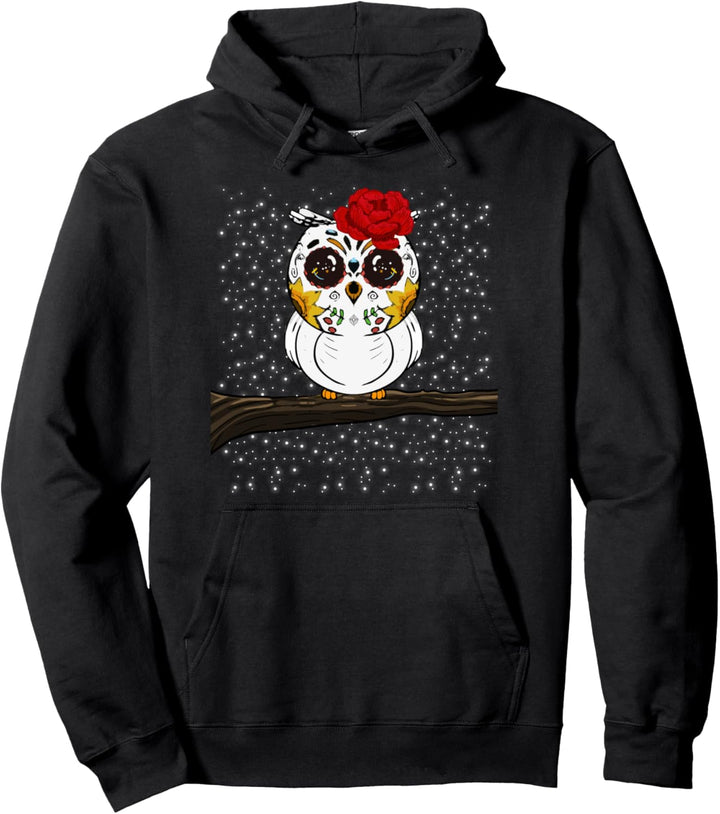 Owl Sunflower Rose Star Cute Animal Floral Bird Lover Gift Pullover Hoodie