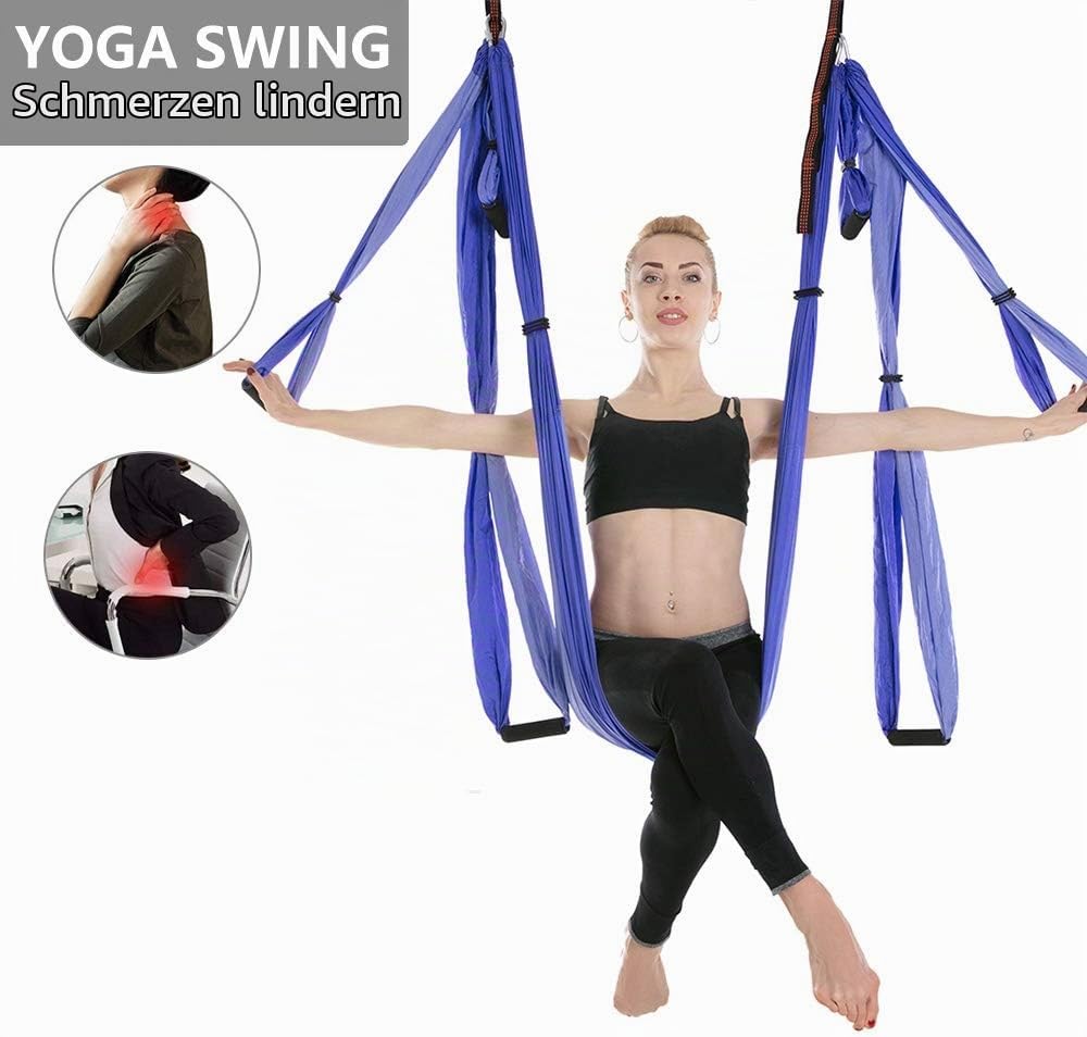 Yoga Hängematte Set Aerial,Aerial Yogatuch,Aerial Yoga Hammock Swing mit Tragetasche und Verlängerun
