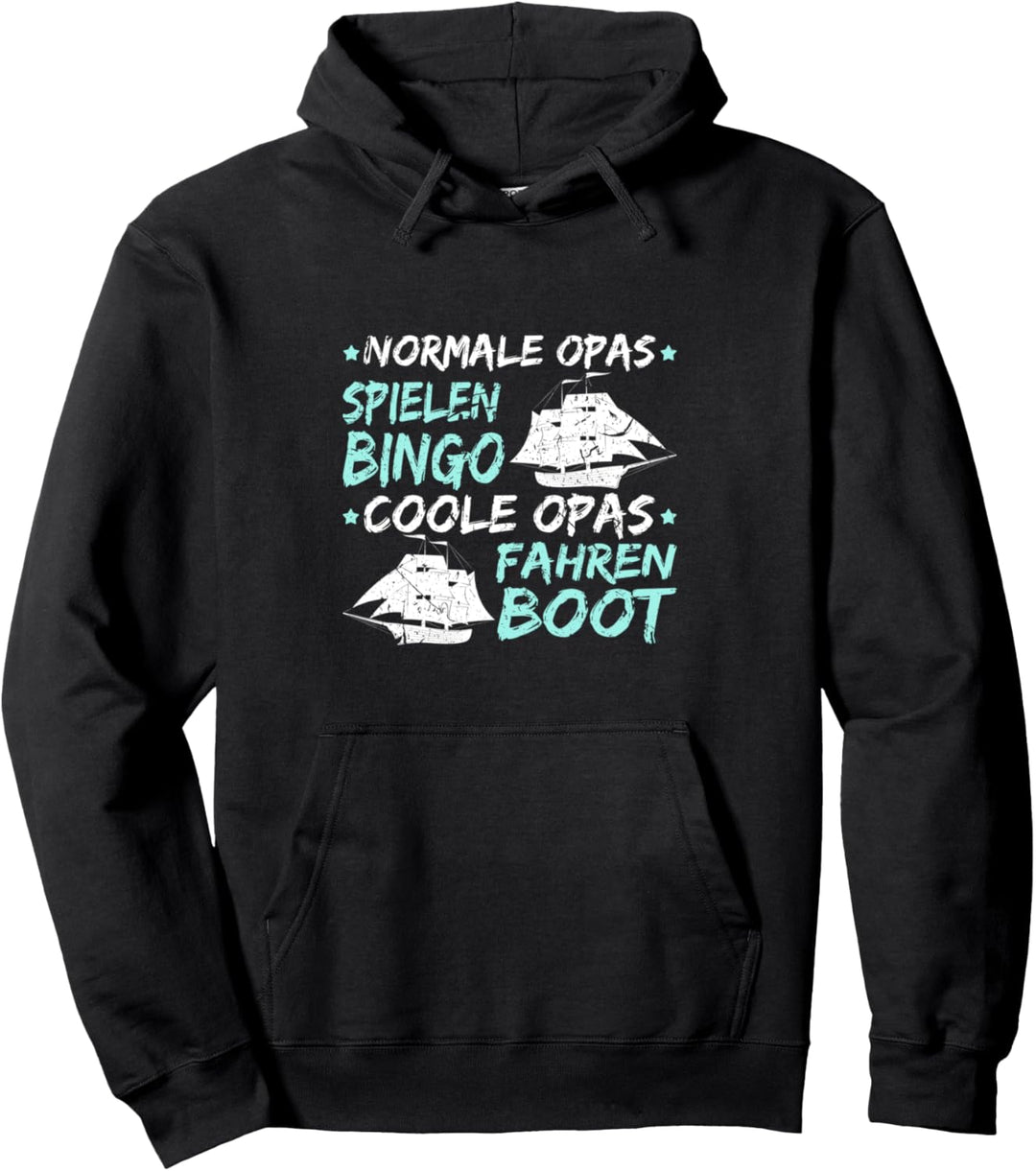 Coole Opa Fahren Boot Kapitän Bootsfahrer Pullover Hoodie