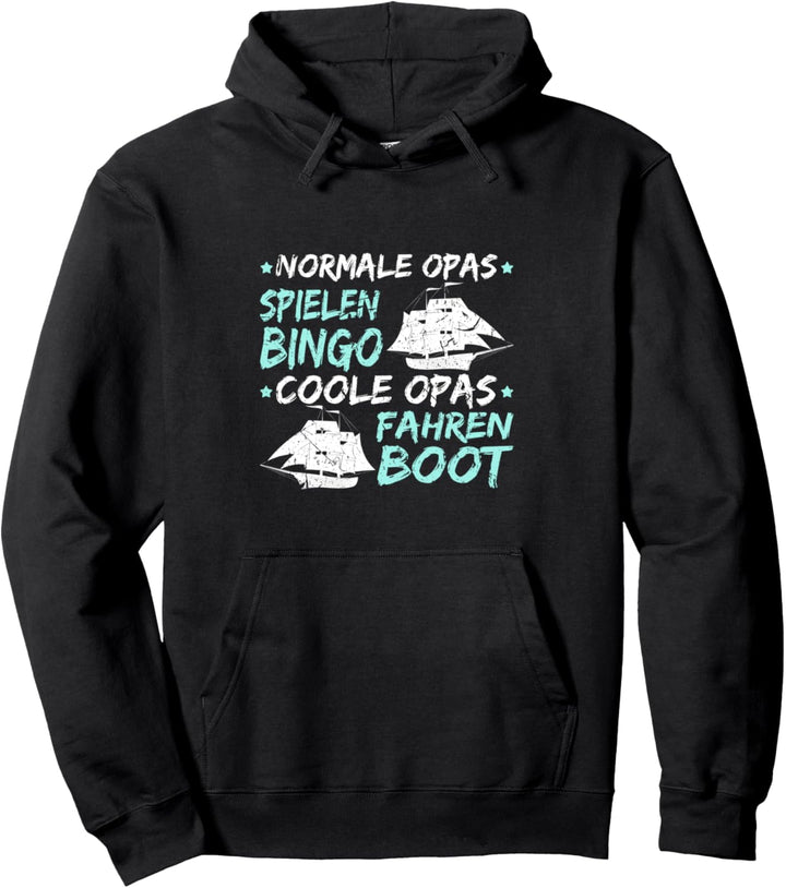 Coole Opa Fahren Boot Kapitän Bootsfahrer Pullover Hoodie