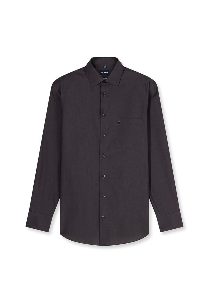 OLYMP Luxor Comfort fit Hemd Langarm New Kent Kragen Chambray Flieder 42 Anthrazit, 42 Anthrazit