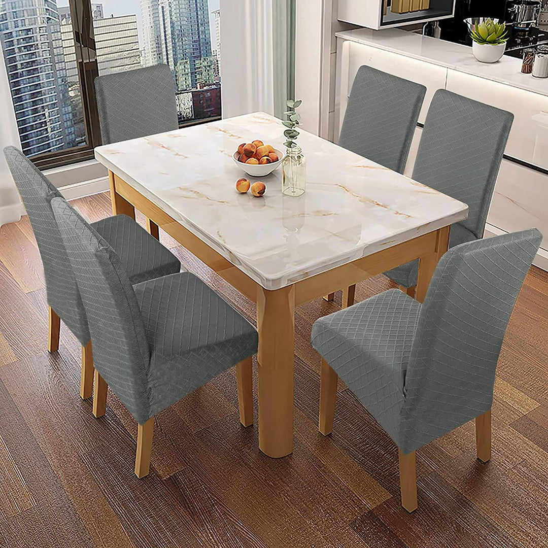 SHENGYIJING 1/2/4/6 PCS Diamond Lattice FStretch wasserdichte XL Stuhlhussen für Esszimmer, Spandex