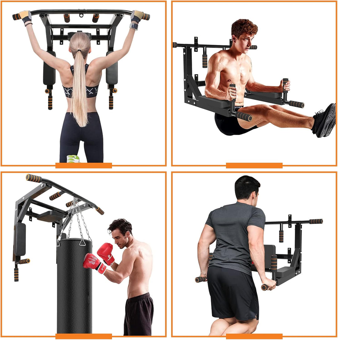 Leogreen Klimmzugstange Wandmontage, Pull Up Bar, Trainings Halterung mit Multifunktionen, 8 rutschf