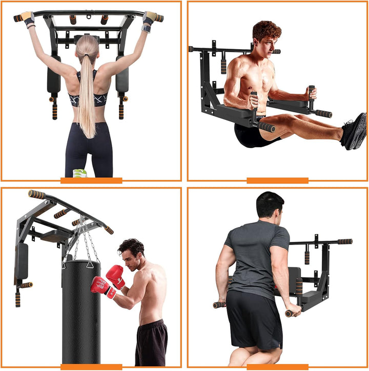 Leogreen Klimmzugstange Wandmontage, Pull Up Bar, Trainings Halterung mit Multifunktionen, 8 rutschf