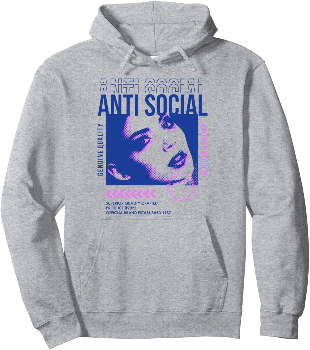 Anti Social Girl – Edgy Aesthetic Streetwear Pullover Hoodie