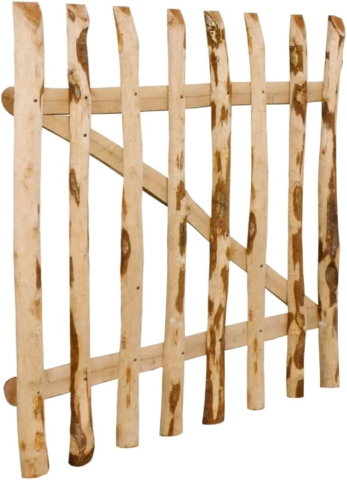 vidaXL 142590 Gartentor 100x90 cm Haselnuss Holz Zauntor Hoftor Gartentür Pforte Tor 100 x 90 cm, 10