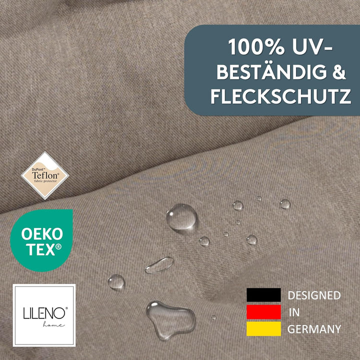 LILENO HOME Gartenstuhl Auflagen als [2er Set - Hochlehner] in Taupe Y - Bequeme Liegen als Sitzaufl