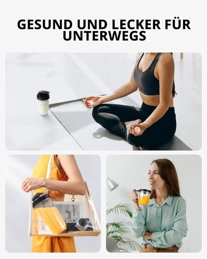 Sangcon 1000 W Mixer für Smoothies, Mixer für die Küche mit 3 Tassen + 2 Auslaufabdeckungen + 1 Aufb