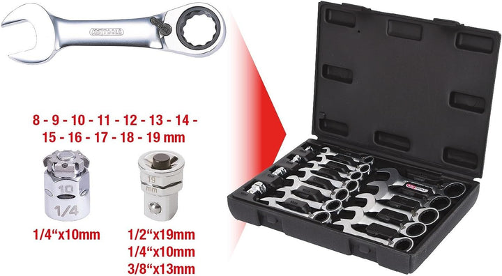 KS Tools 503.4653 GEARplus Ratschenringmaulschlüssel-Satz, kurz, 6-tlg.