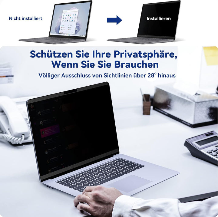 Magnetischer Blickschutzfilter Kompatibel Mit 15 Zoll Surface Laptop 5/4/3/2/1, Abnehmbar Anti Glare