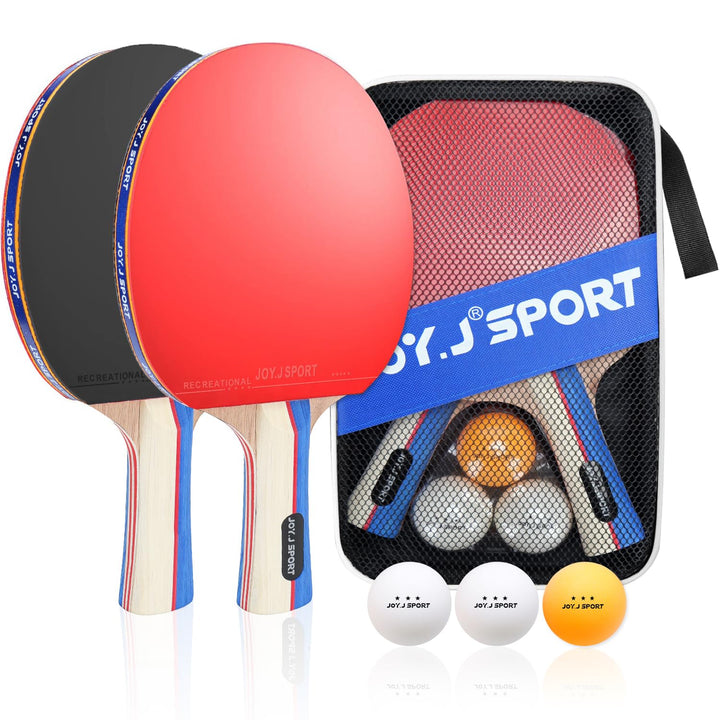 Tischtennisschläger, Pingpong-Schläger Set mit 2 Schläger und 3 Bällen, Tischtennis-Schläger für Anf