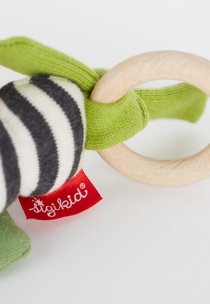 SIGIKID 39212 Strick-Greifling Krokodil Baby Strick Mädchen und Jungen Babyspielzeug empfohlen ab 3