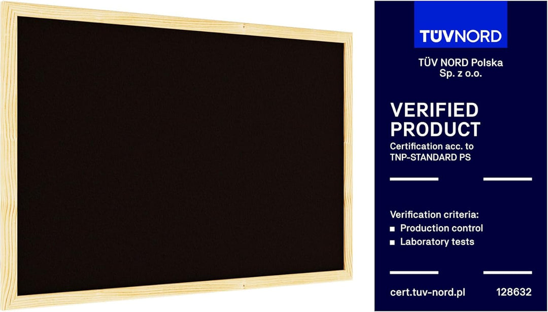 ALLboards Schwarz Pinnwand mit Holz Rahmen 60x40cm Korktafel Korkwand Pinnwand Kork Farbiger Kork 60