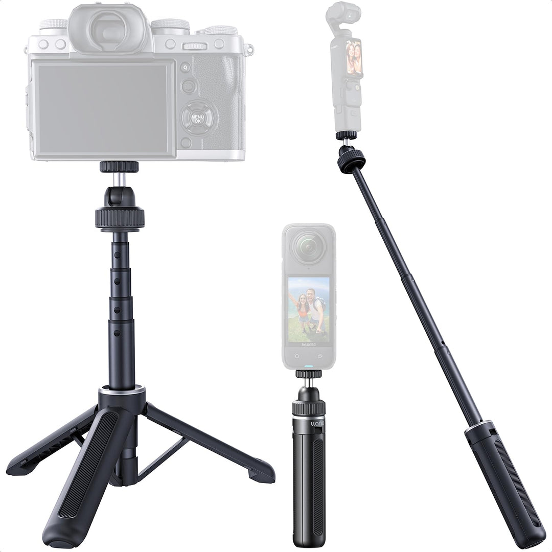 llano 40cm Action-Kamera-Stativ für DJI Osmo Pocket 3, Insta360 X5 X4 X3, ausziehbares Mini-Stativ m