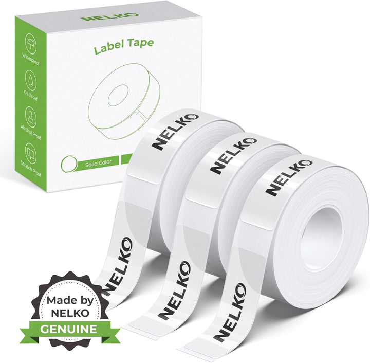 NELKO Original P21 Etikettenband-Ersatz, adaptiertes Etikettendruckpapier, 14 x 40 mm, Standard-lami