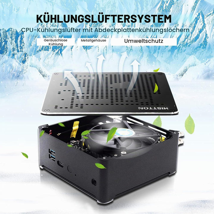 HISTTON NUC Mini PC Windows 11 Pro Intel Core i9-9880H Prozessor 64GB RAM 1TB M.2 SSD, Unterstützt S