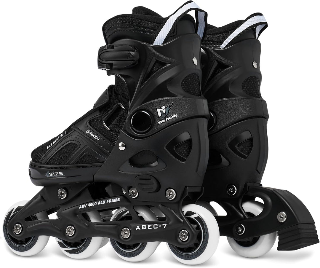 Inlineskates Inliner Raven Pulse verstellbar optional als 2in1 Inlineskates/Schlittschuhe 40-43 (25,