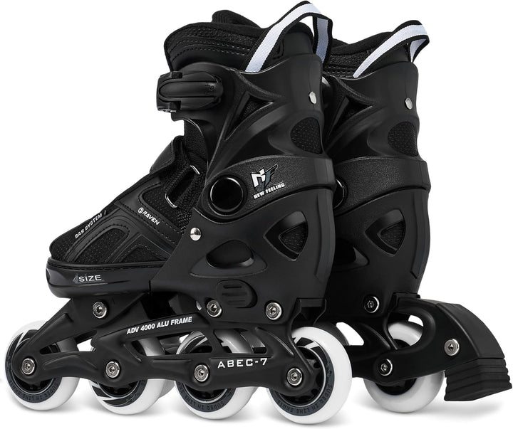 Inlineskates Inliner Raven Pulse verstellbar optional als 2in1 Inlineskates/Schlittschuhe 40-43 (25,