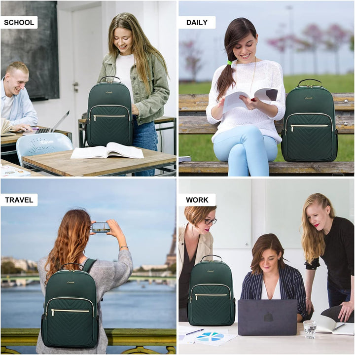 LOVEVOOK Rucksack Damen Gross, 17 Zoll Laptoptasche Daypacks Schulrucksack Mädchen Teenager Elegant