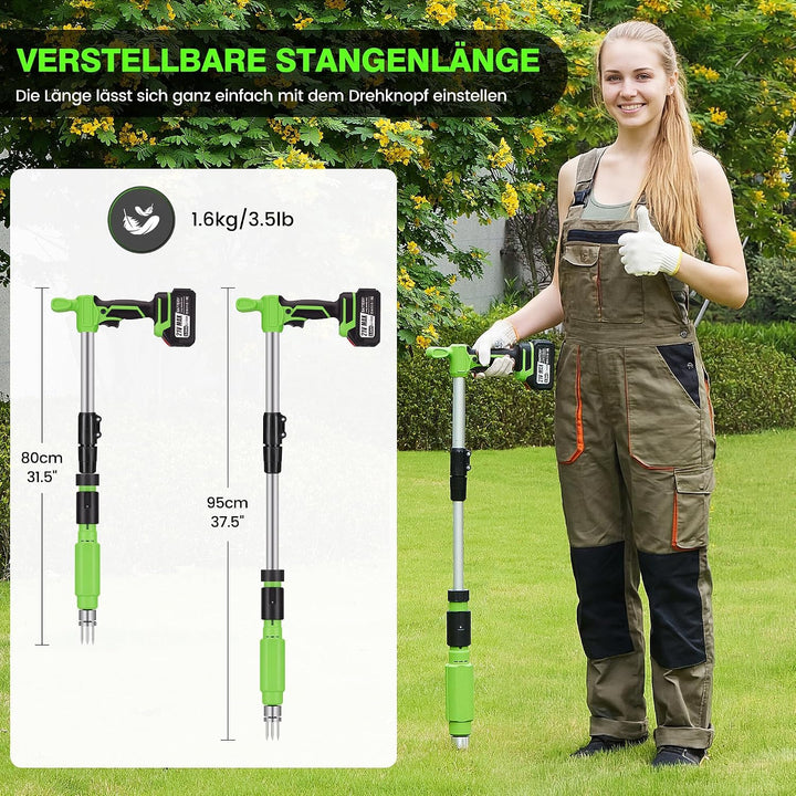 Elektrischer Unkrautstecher, 21V Akku Stand-Up Unkrautentferner Löwenzahnstecher, verstellbarer Grif
