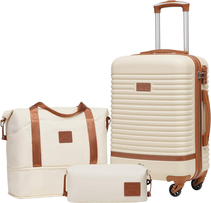 COOLIFE Koffer Trolley Koffer Reisekoffer von ABS Hartschalen Trolley 4 Rollen TSA-Schloss Der Koffe