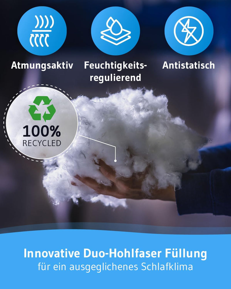 Sommerdecke 155x220 Verda | 100% recycelt | Nachhaltige Bettdecke für den Sommer | Thermoregulierend