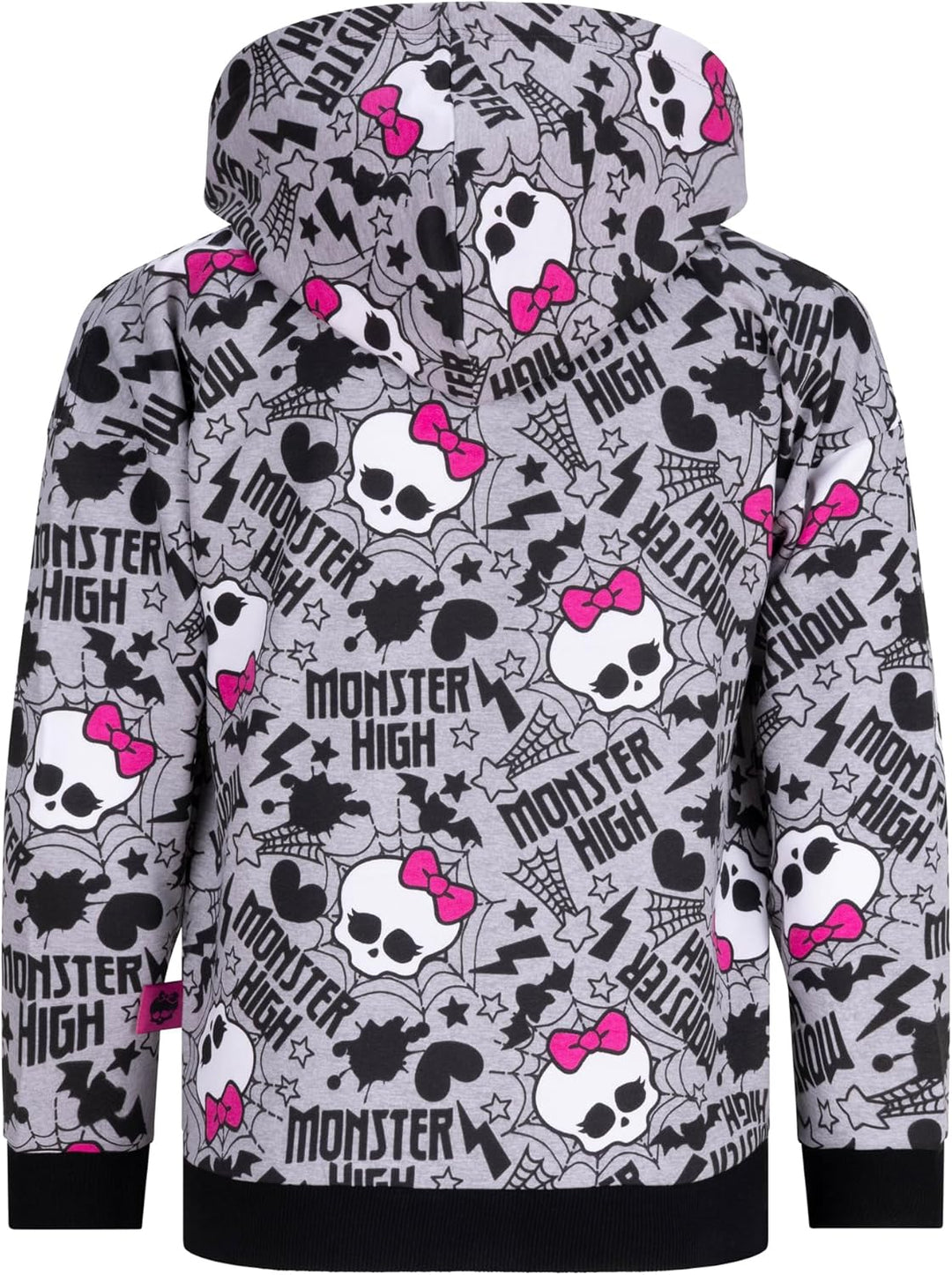 Mattel Monster High Kapuzenjacke mit Reissverschluss für Mädchen, Grau 5-6 Jahre Monster, 5-6 Jahre