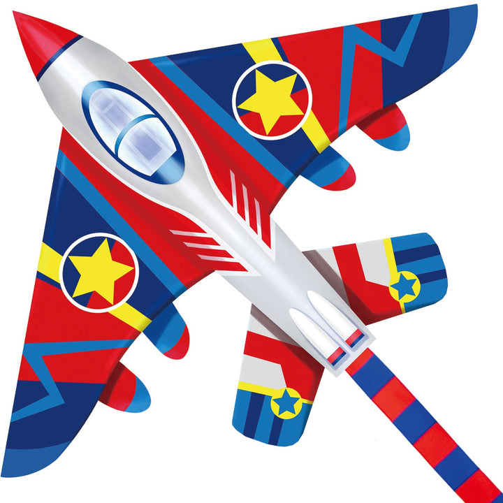 HONBO Kinder Drachen, Fighter Plane Drachen für Kinder und Erwachsene 58”breit mit langem Schwanz, i