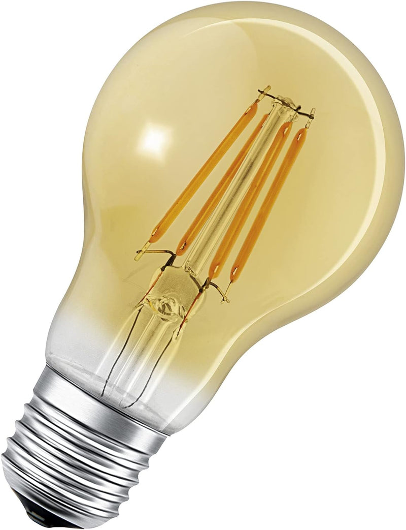 LEDVANCE Smarte LED-Lampe mit WiFi-Technologie für E27-Sockel, goldenes Glas ,Warmweiss (2400K), 680