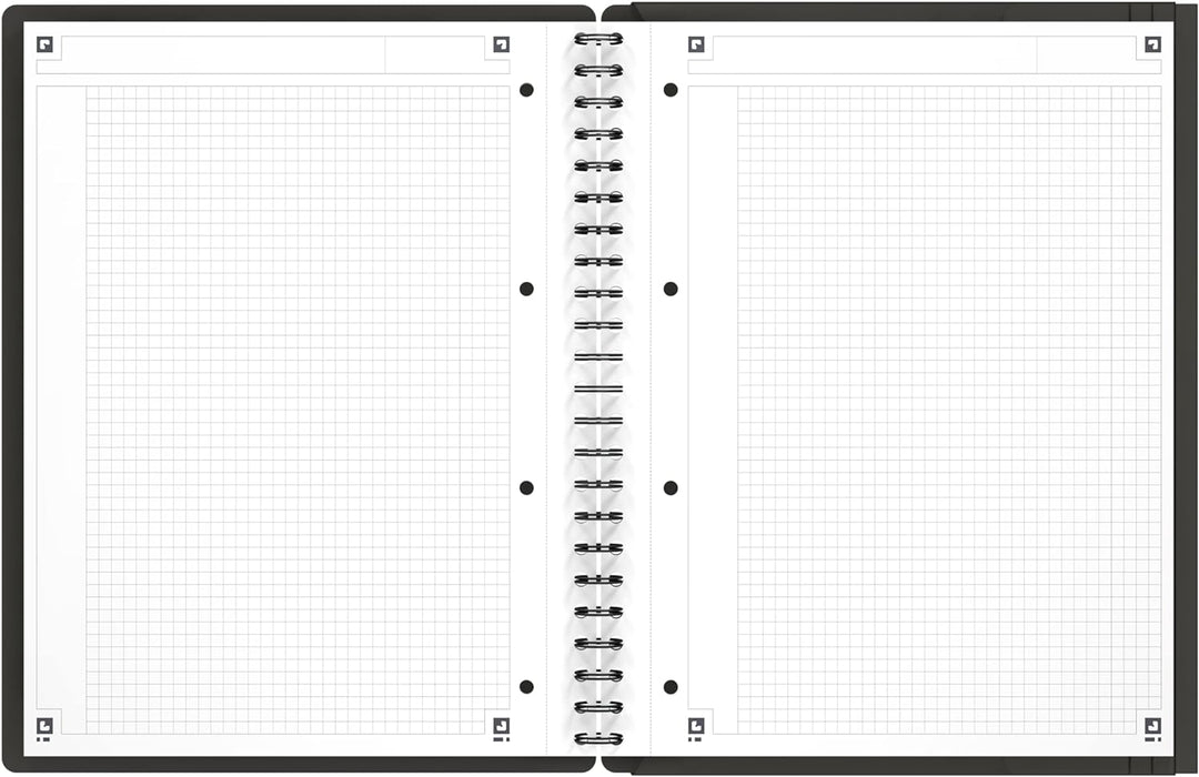Oxford Meetingbook International A4, kariert, 160 Seiten, mit Gummizugmappe und 3 Einschlagklappen,