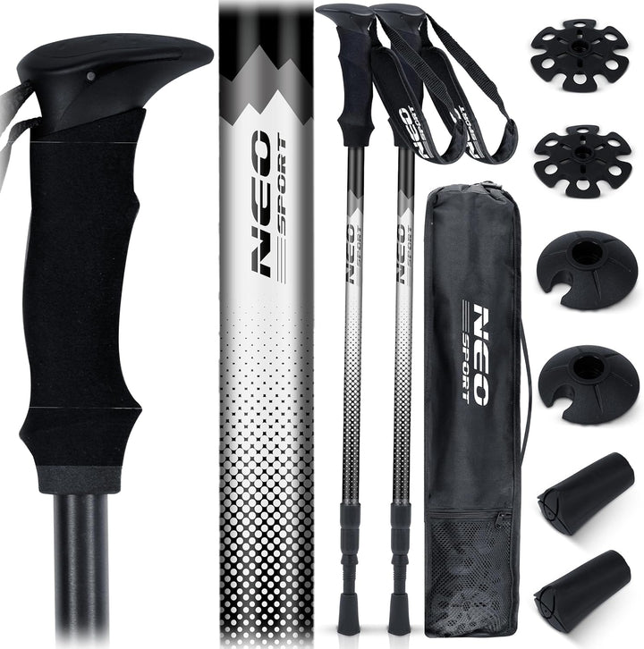 Neo-Sport Walking Stöcke Wanderstöcke Mit Eva Schaum Griff Aluminium Teleskop Verstellbar 65-135 cm