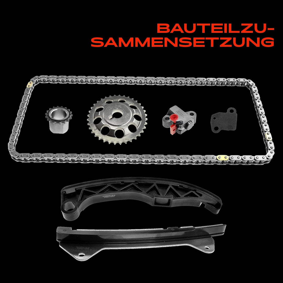 Frankberg Steuerkettensatz Kompatibel mit C1 Cuore VII S-i-r-i-o-n 107 Justy IV Aygo IQ Yaris 1.0L B