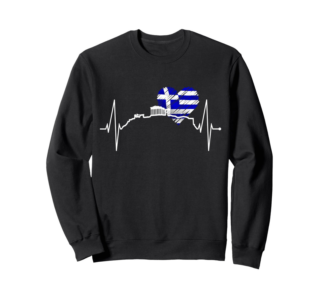 Athen Skyline Herzschlag Liebe Griechenland Flagge Akropolis Sweatshirt